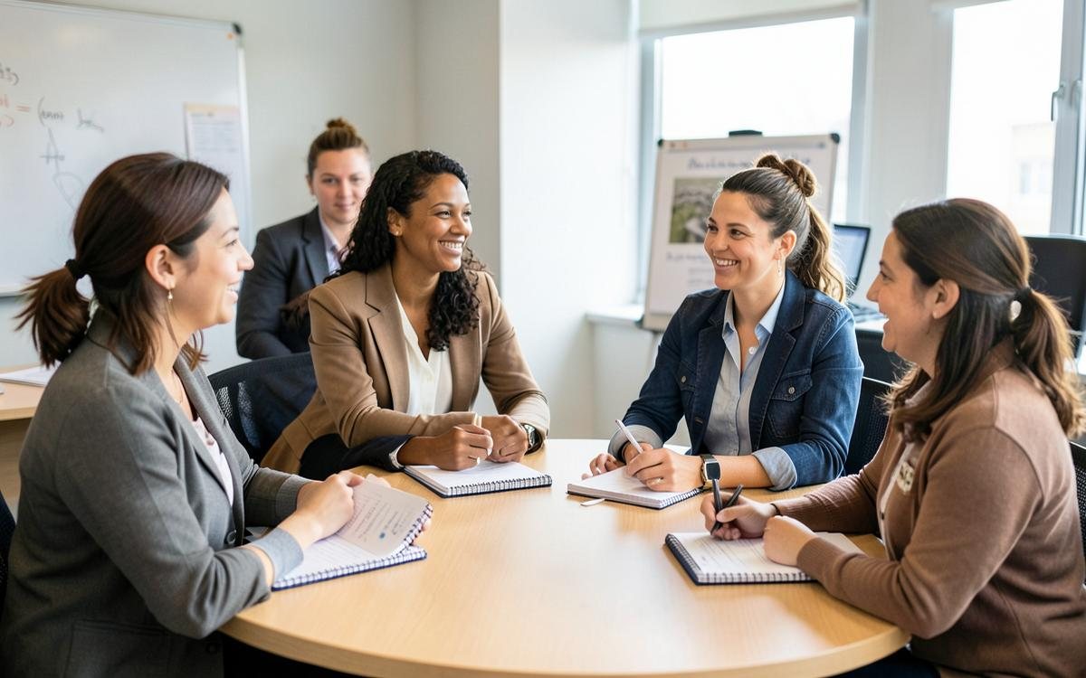 Professional women taking part in a leadership circle.